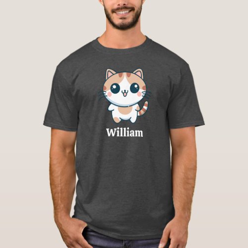 Cute Cartoon Calico Cat Personalized T_Shirt