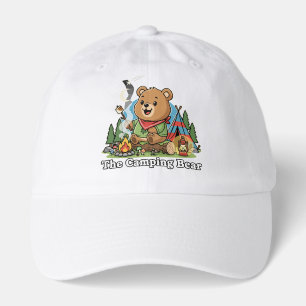 Cute Cartoon Camping Bear Roasting Marshmallow Hat