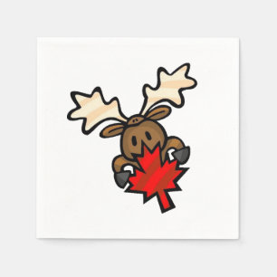 Cute Cartoon Canadian Moose Napkins