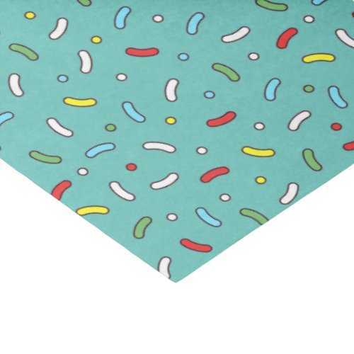 Cute Cartoon Candy Sprinkles Blue Tissue Paper