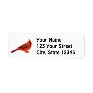 Cute Cartoon Cardinal Label