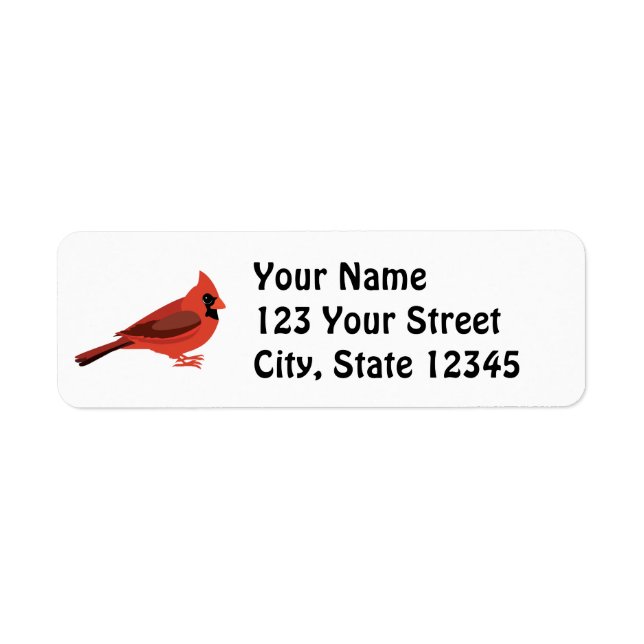 Cute Cartoon Cardinal Label (Front)
