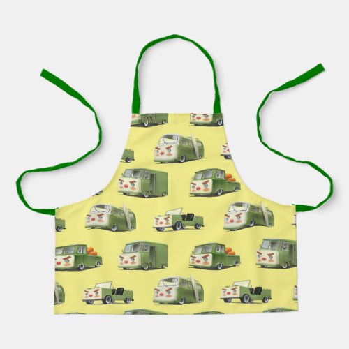 Cute Cartoon Cars Lineup Apron