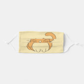 Cute Cartoon Cat Add Name | Beige Adult Cloth Face Mask (Front, Folded)