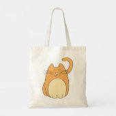Cute Cartoon Cat Add Name Tote Bag (Back)