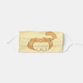 Cute Cartoon Cat | Beige Adult Cloth Face Mask (Front, Folded)
