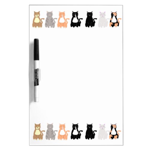 Cute Cartoon Cat Characters Fun Pattern  Dry Erase Board