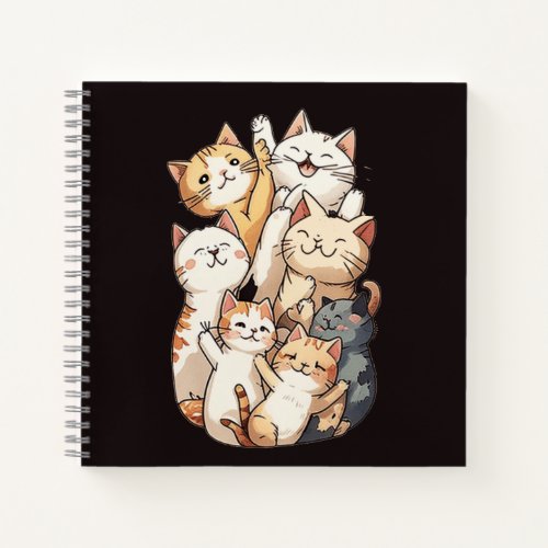 cute cartoon cat group photo notebook