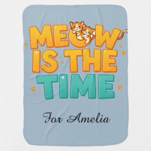 🐱💖 Cute Cartoon Cat Nursery Decor ✨💬 Baby Blanket