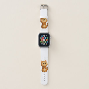Cute Cartoon Cat, Orange Tabby Cat Apple Watch Band