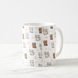Cute Cartoon Cat Pattern Mug | Kawaii Kitty Coffee