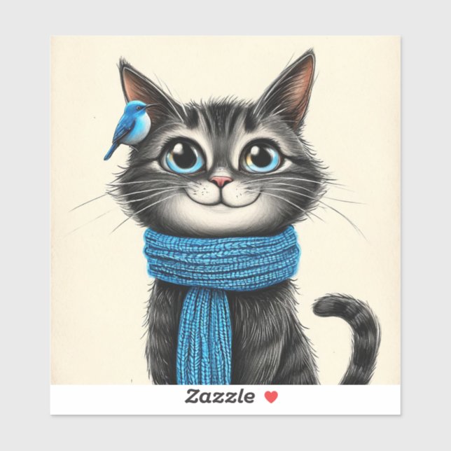 Cute cartoon cat sticker (Sheet)
