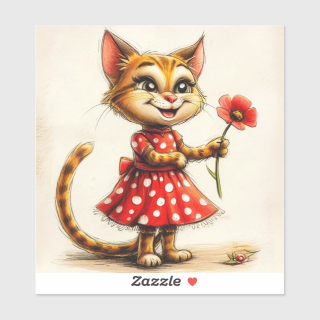 Cute cartoon cat sticker (Sheet)