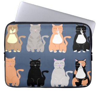 Cute Cartoon Cat Types Pet Fun Pattern
