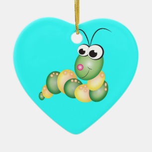 Cute Cartoon Caterpillar Ceramic Ornament