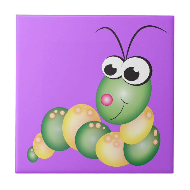 Cute Cartoon Caterpillar Tile (Front)