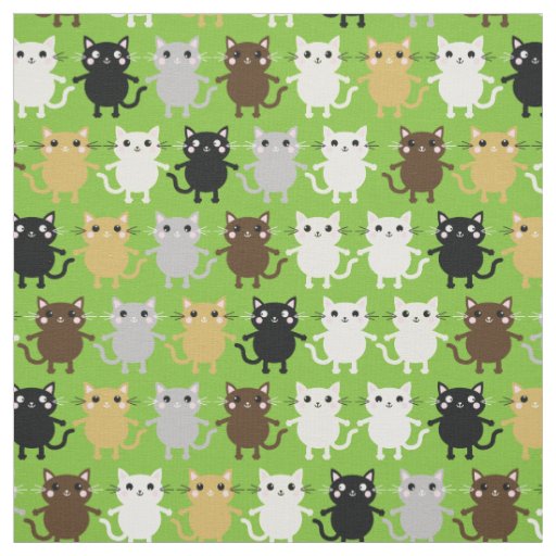 Cute Cartoon Cats Baby Nursery Kids Room Fabric