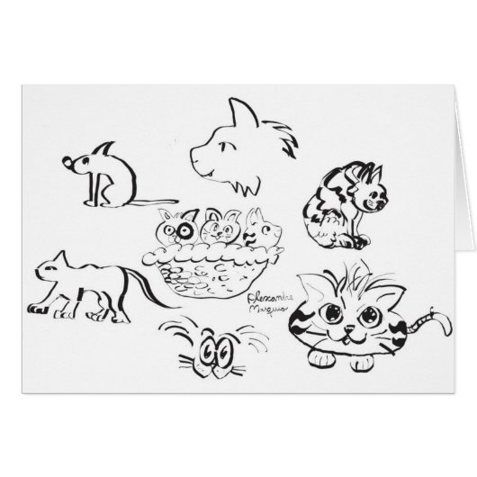 Cute Cartoon Cats Cards (Front Horizontal)