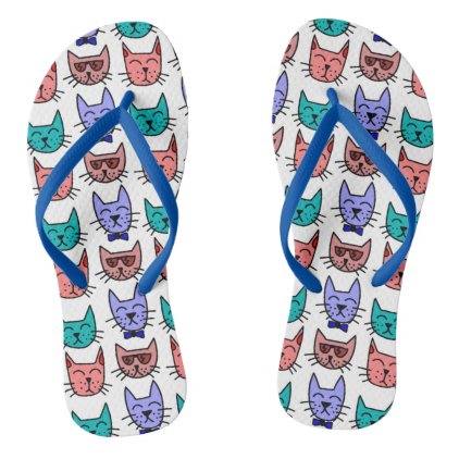 Cute Cartoon Cats Flip Flops