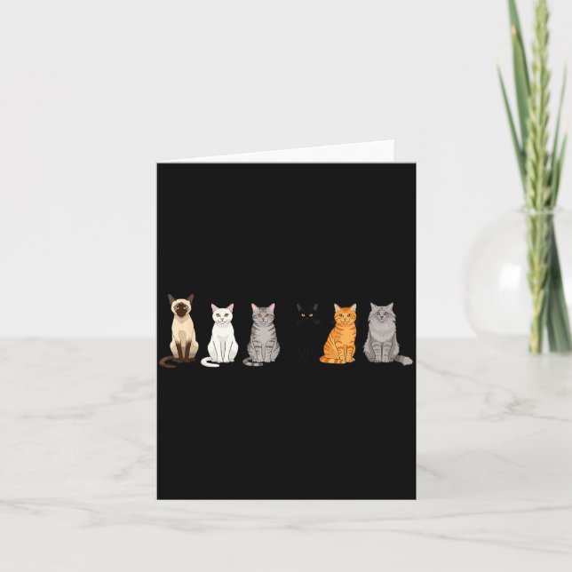 Cute Cartoon Cats For Cat Lovers Funny Cat Breed  Card (Front)