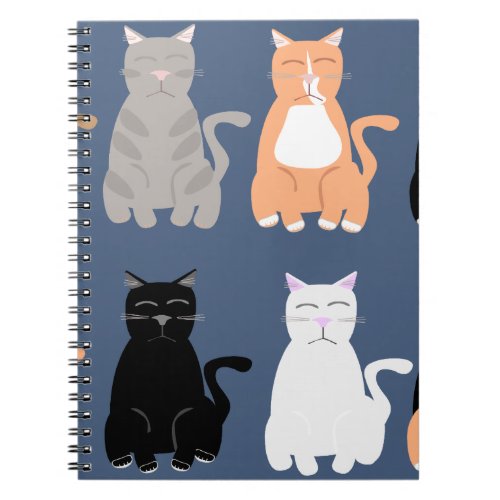 Cute Cartoon Cats Galore Fun Pattern  Notebook