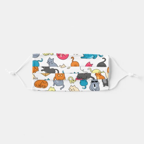 Cute Cartoon Cats Pattern Personalized Adult Cloth Face Mask