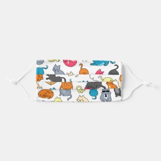 Cute Cartoon Cats Pattern Personalized Cloth Face Mask