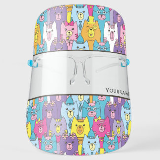 Cute Cartoon Cats Personalize Face Shield