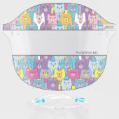Cute Cartoon Cats Personalize Face Shield (Front w/Glasses)