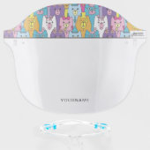 Cute Cartoon Cats Personalized Face Shield (Front w/Glasses)