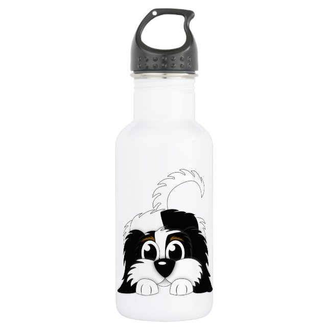 Cute Cartoon Cavachon Water Bottle (Front)