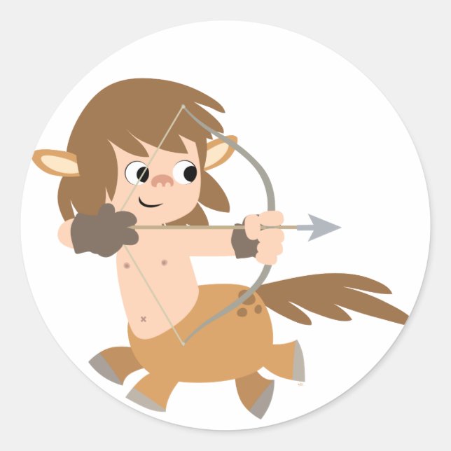 Cute Cartoon Centaur Sagittarius Baby Apparel Classic Round Sticker (Front)