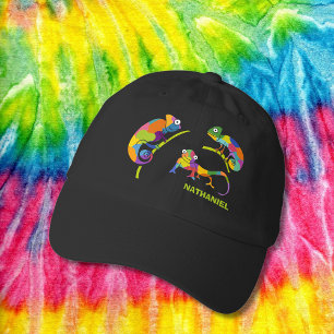 Cute Cartoon Chameleons Bright Colors Personalized Hat