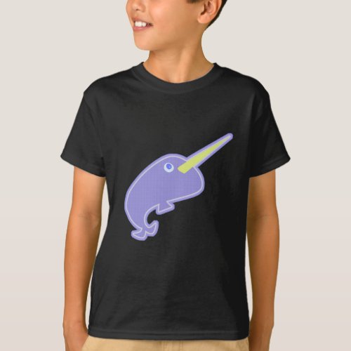 Cute Cartoon Character Narwhal Design T_Shirt