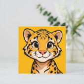 Cute Cartoon Cheetah Cub Illustration (Standing Front)