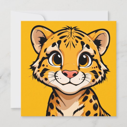 Cute Cartoon Cheetah Cub Illustration (Front)