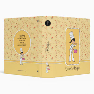 Cute Cartoon Chef Girl Recipe Binder