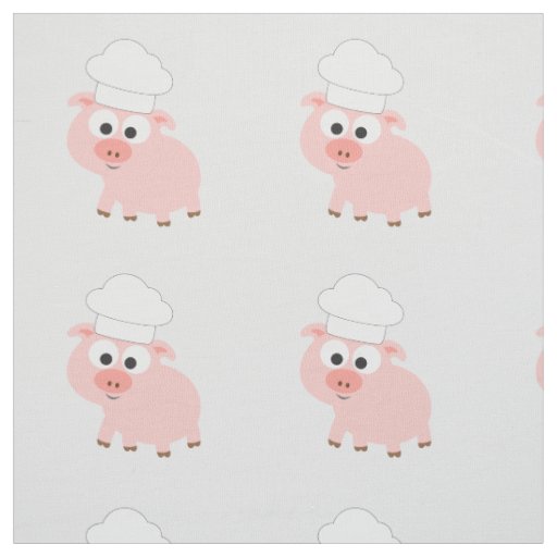 Cute Cartoon Chef Wearing a Chef Hat Fabric
