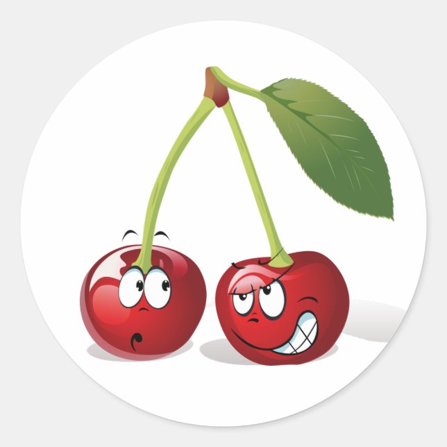 Cute Cartoon Cherry Fruit Sticker (Front)