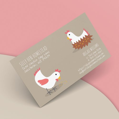 Cute Cartoon Chicken Hen Business Card