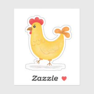 Cute Cartoon Chicken Walking Sticker