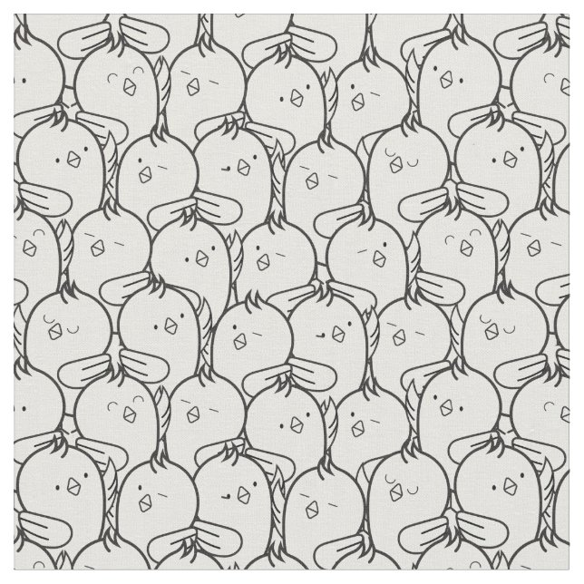 Cute cartoon chickens fabric 1 (Close Up)