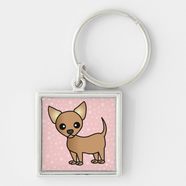 Cute Cartoon Chihuahua Keychain (Front)