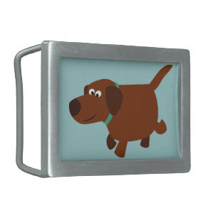 Cute Cartoon Chocolate Labrador Belt Buckle