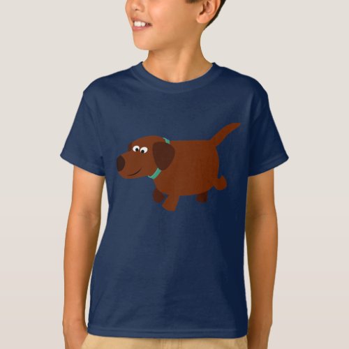 Cute Cartoon Chocolate Labrador Children T_Shirt