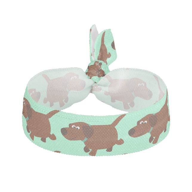 Cute Cartoon Chocolate Labrador Hair Tie (Front)