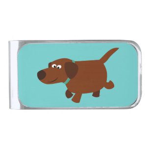 Cute Cartoon Chocolate Labrador Money Clip