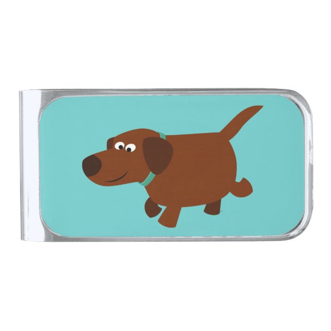 Cute Cartoon Chocolate Labrador Money Clip (Front)
