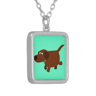 Cute Cartoon Chocolate Labrador Necklace