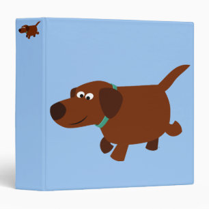 Cute Cartoon Chocolate Labrador Retriever Binder